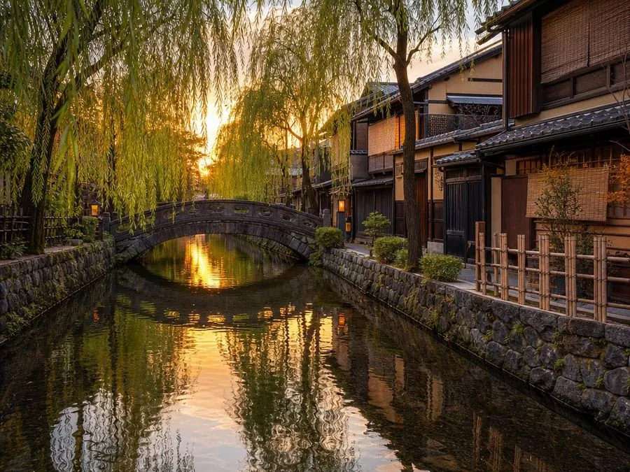 A guide leading visitors through Gion, explaining the districts and traditions